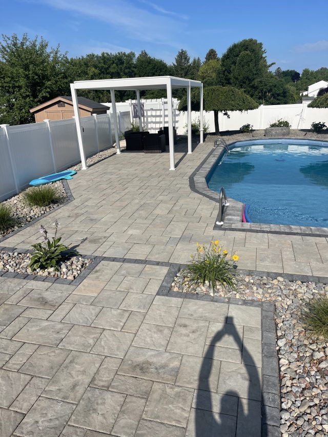 backyard patios, concrete porches, paver pool decks, hardscape design, landscaping pavers, garden pathways,