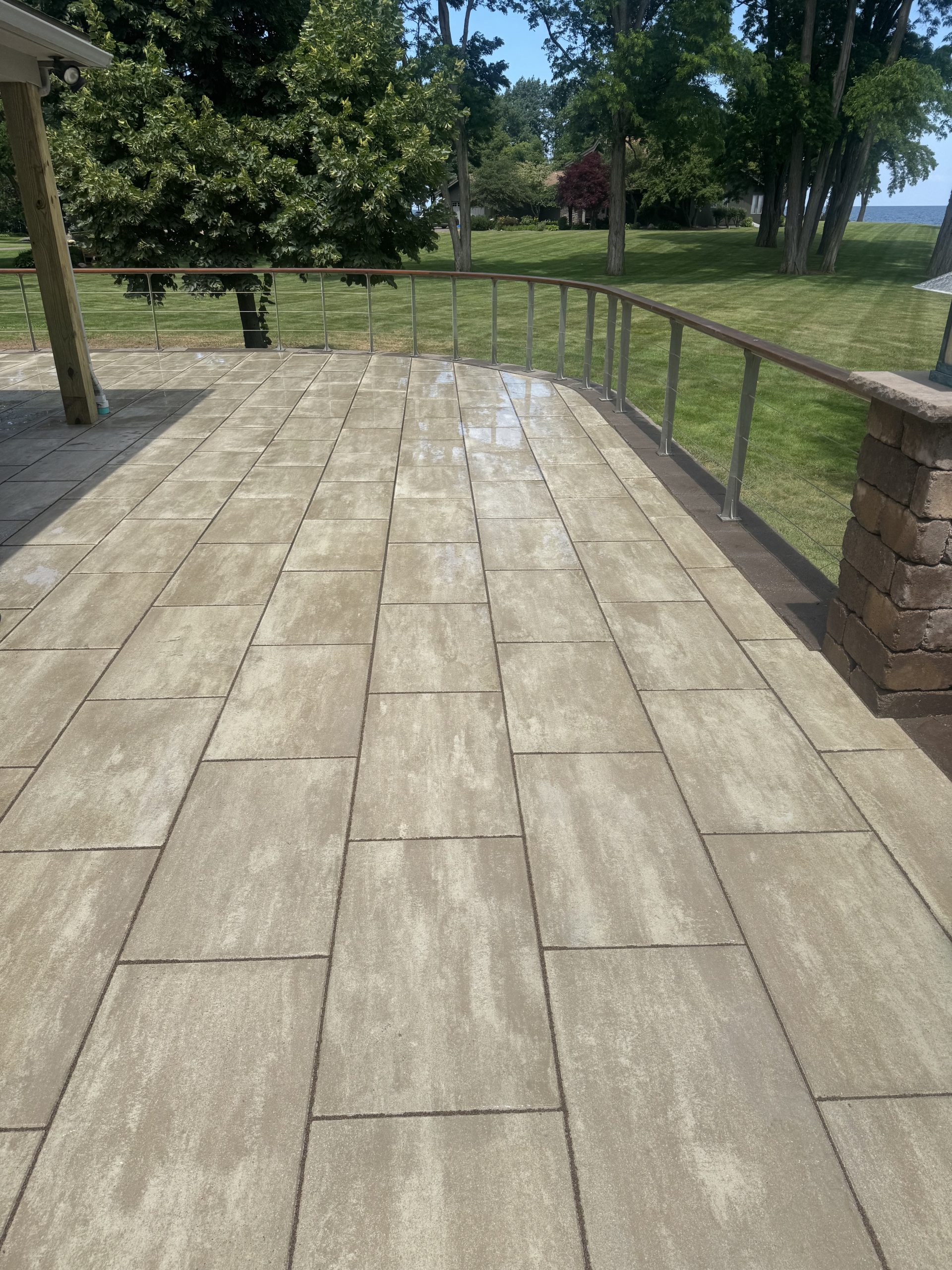 Techo-Bloc Grande slabs replacing an old wooden deck in Central New York